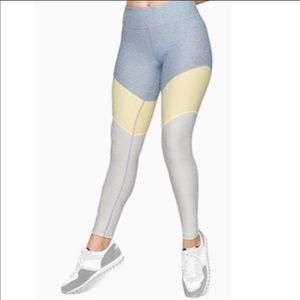 Outdoor voices tri-color leggings - size small - 86% polyester. 14% spandex